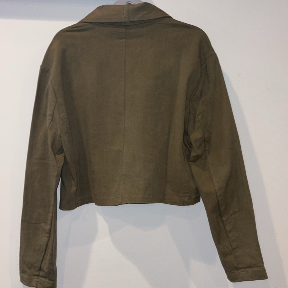Splendid NWT Cropped Blazer Single Button Size XL Olive Green - Picture 8 of 13